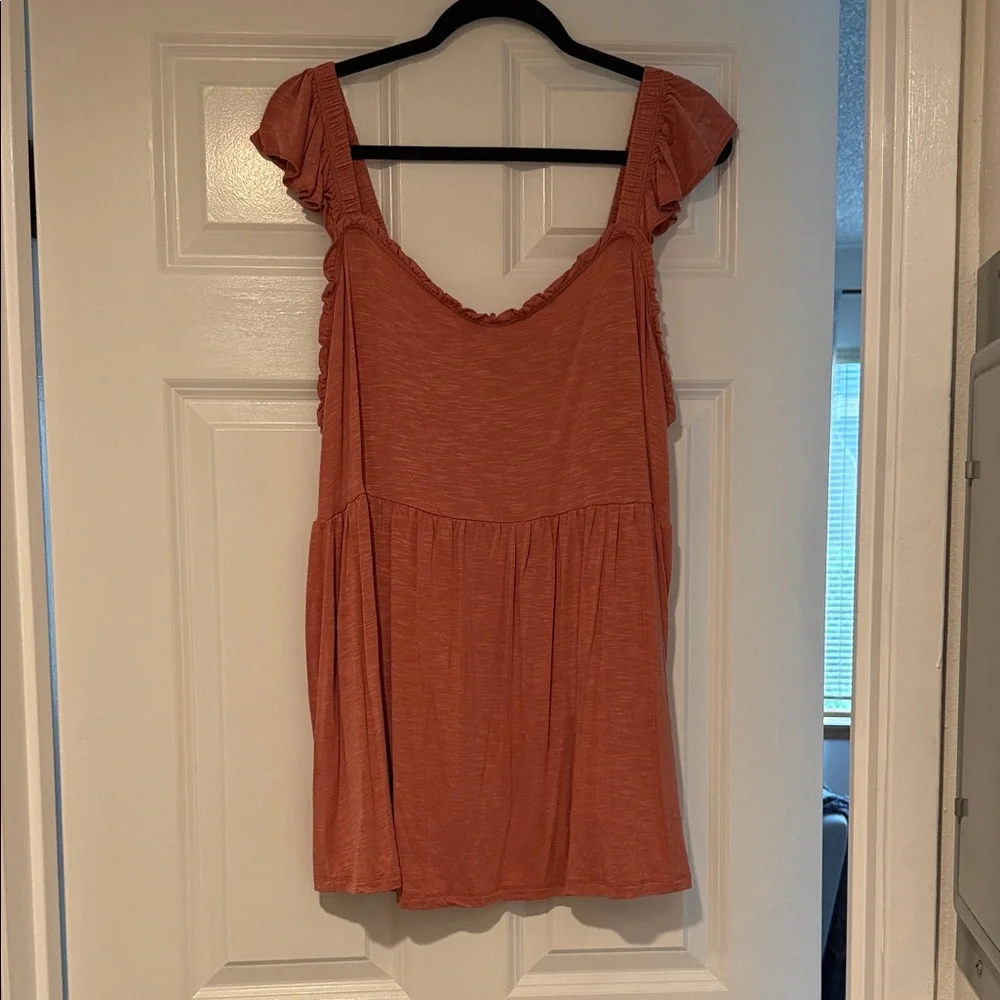 Terracotta Ruffle Sleeve Camisole - Picture 1 of 3